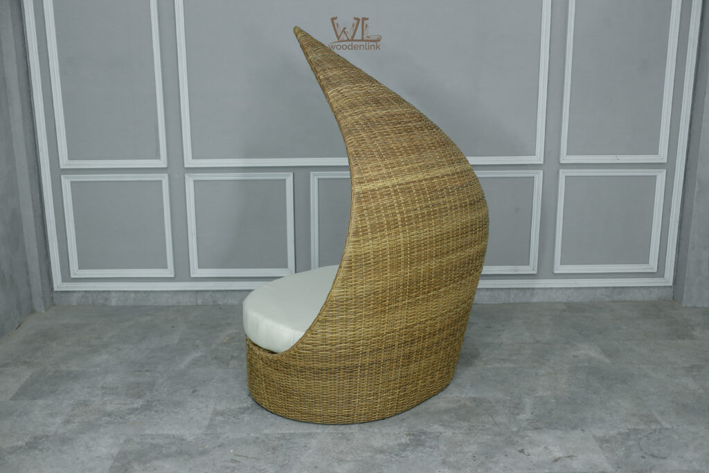 Custom made wooden furniture, Wicker Chair, Hotel Outdoor Chair, Stylish Look, Relaxing Chair, Woodenlink, Crescent Chair -03