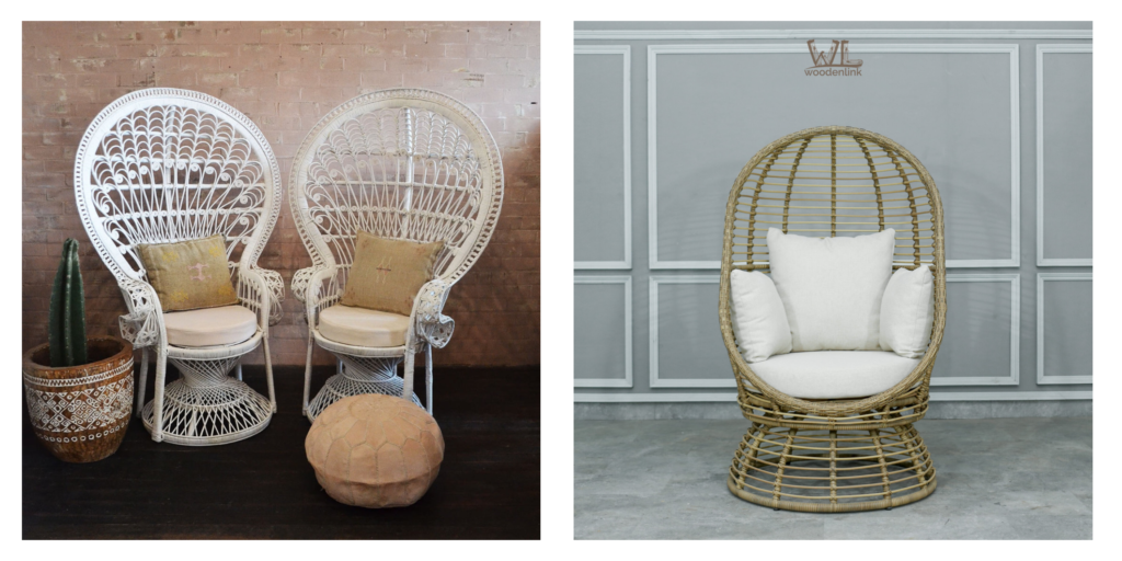 the rincon chair is inspired by the peacock chair, client request for a custom made chair that is one of a kind, but not to outrageous