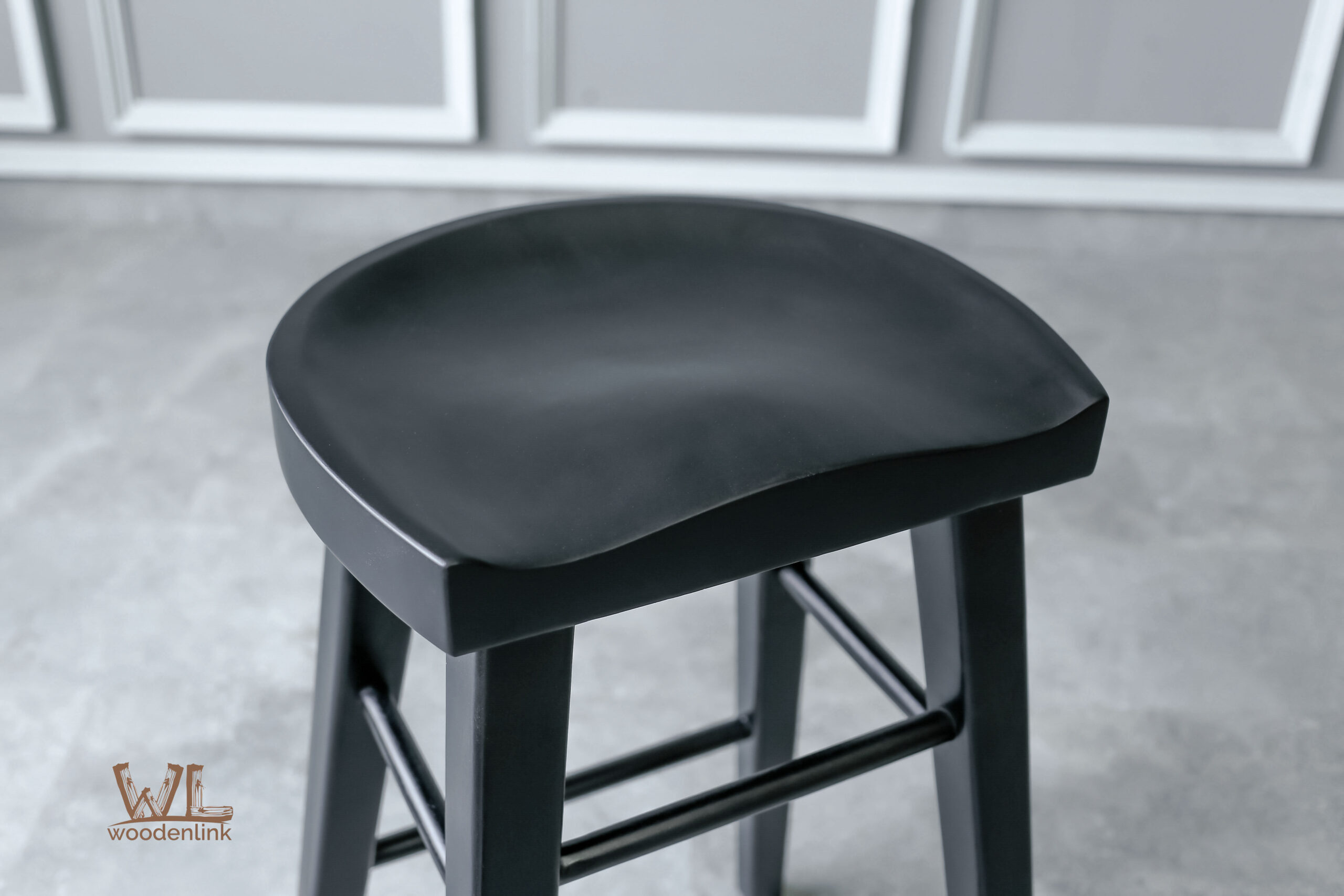 Wood, Wooden Black Stool, Stool for Island table, Stool for pantry, Durable Stool, Woodenlink, Emily Stool -04 hotel furniture maahogany wood